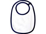 Babybugz - Bavaglino Per Neonati, Monostrato BC4900 (Taglia Unica) (Bianco/Blu Marino)