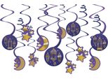 Amscan - Swirl - Decorazione, Giuramento 12-Pack - Foglio, Carta SG19385 (Taglia Unica) (Blu/Blu/Oro/Oro)