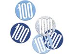 Unique Party - Glitter - Coriandoli, 100° Compleanno - Foil SG19042 (Taglia Unica) (Blu/Argento)