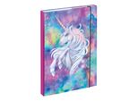 Baagl Scatola Porta Quaderni Per Cartella A4 - Cartella Per Bambini Con Elastico E Alette Interne - Cartella Porta Quaderni, Cartella Con Elastico Per Bambine (Unicorno)