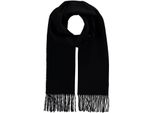 Fraas Sciarpa Wool Scarf With Fringes Black Nero