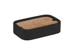 Sapho Gedy Accessori Da Bagno - Portasapone Ninfea, Nero/Bambù 131114