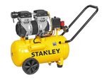 Stanley Compressor 230V SXCMS1324HE - Compressore D'aria 8Bar - 24L - 59Db - Pompa D'aria A Basso Rumore - Senza Olio - 150L/Min - Con Maniglia E Ruote - Giallo
