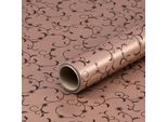 Carta Da Regalo Per Natale, Arabeschi, Marrone, Rame, 0,70 X 10 M