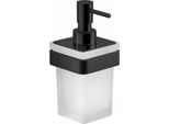 Sapho Gedy Samoa - Distributore Di Sapone Con Supporto, Vetro Satinato/Nero Opaco A88114