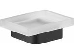 Sapho Gedy Samoa - Portasapone Con Supporto, Vetro Satinato/Nero Opaco A81114