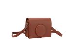 Borsa Fotografica Alla Moda In Finto Cuoio Con Tracolla Per Fotocamera Fuji Instax Mini Evo, Marrone