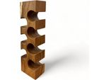 Solido Portabottiglie - Portabottiglie Per La Decorazione Del Soggiorno Della Cucina - Quadrato In Suarholz 70Cm