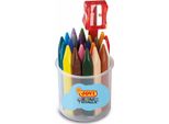 Jovi Jumbo Easy Grip Case Pastelli A Cera Triangolari Pastelli A Cera Colore Casuale 24 Pz