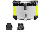 Box Posteriore Per Moto, Capacità 45L, Struttura Impermeabile, 45L Argento