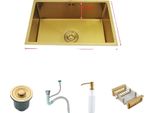 Lavello Da Cucina Golden, Materiale Acciaio Inox, Lavello Singolo Spazioso, 60X40Cm A