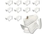 Va-Cerulean 10 Pezzi Scarpe Slot Organizzatore Antiscivolo Porta Scarpe Doppio Strato Shoe Stacker Shoe Storage Shoe Rack Shoes Cabinet (Bianco)