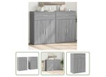 The Living Store Credenze 2 Pz. Grigio Sonoma 60X30X84 Cm Materiale A Base Di Legno
