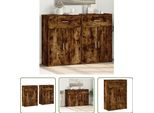 The Living Store Credenze 2 Pz. Rovere Fumé 60X30X84 Cm Materiale A Base Di Legno