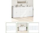 The Living Store Credenze 3 Pz. Bianco 60X31X84 Cm Materiale A Base Di Legno