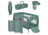 Lionelo Stefi Plus 2-In-1 Lettino Da Viaggio E Box Fino A 15 Kg, Lettino Per Bambini, Lettino Da Viaggio Con Materasso, Ingresso Laterale Con Cerniera - Verde