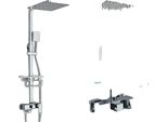 Set Di Rubinetti Per Doccia A Pioggia, Miscelatore A Doppia Maniglia, Struttura In Ottone, Cromo D 12 Pollici