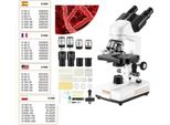 Microscopio Ottico Binoculare, Ingrandimento 40X-2500X, Imaging Ad Alta Risoluzione, 40X-2500X, Bianco