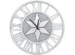 Orologio Da Parete, Movimento Al Quarzo Silenzioso, Elegante Design A Specchio Argentato, Argento, 60 Cm (24 Pollici)