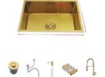 Lavello Da Cucina Golden, Materiale Acciaio Inox, Lavello Singolo Spazioso, 60X40Cm E