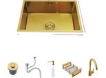 Lavello Da Cucina Golden, Materiale Acciaio Inox, Lavello Singolo Spazioso, 60X40Cm B