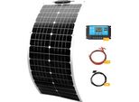 Pannello Solare Monocristallino Flessibile, Alta Efficienza, Design Resistente, 50W Kit Bianco