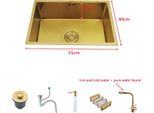 Lavello Da Cucina Golden, Materiale Acciaio Inox, Lavello Singolo Spazioso, 55X40Cm F