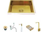 Lavello Da Cucina Golden, Materiale Acciaio Inox, Lavello Singolo Spazioso, 60X40Cm C
