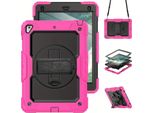 Custodia Per Ipad 9,7" 2017/2018 Con Supporto E Tracolla Rosa"