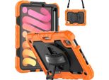 Custodia Per Ipad Mini 6 8,3" Con Supporto E Tracolla Arancione"