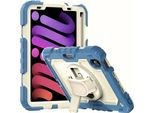 Custodia Per Ipad Mini 6 8,3" 2021 Con Tracolla Blu E Bianca"
