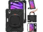 Custodia Per Ipad Mini 6 8,3" Supporto Girevole E Supporto Per Stilo Nero"