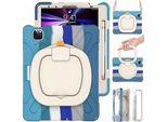 Custodia Per Ipad Pro 5/4/3 12,9" Con Supporto E Tracolla Blu"