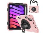 Custodia Per Ipad Mini 6 8,3" Supporto Girevole E Porta Stilo Rosa"