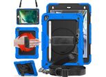 Custodia Per Ipad 9,7" 2018/2017 Con Supporto E Tracolla Blu"