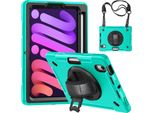 Custodia Per Ipad Mini 6 2021 8,3" Con Supporto E Tracolla Verde"
