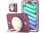 Custodia Per Ipad Mini 6 8,3" 2021 Con Tracolla E Supporto Maroon"