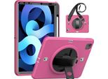 Custodia Per Ipad 6/5 9,7" Con Supporto E Tracolla Rosa"