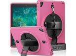 Custodia Per Ipad 10,2" (19/20/21) Con Supporto E Tracolla Rosa"