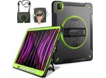 Custodia Blindata Con Supporto Girevole Per Ipad Pro 11 2021/20/18 Nero
