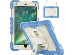 Custodia Per Ipad 6/5/Air 2 9,7" Con Supporto E Tracolla Blu"