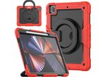 Custodia Per Ipad Pro 11" Con Supporto Girevole E Portapenna Stilo Rosso"