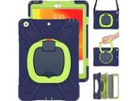 Custodia Per Ipad 9/8/7 10,2" Con Supporto E Tracolla Blu Navy"