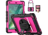 Custodia Per Ipad 9,7" 2018/2019 Con Supporto E Tracolla Rosa"