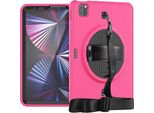 Custodia Per Ipad Air 5/Air 4 10,9" Con Supporto E Tracolla Rosa"