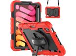 Custodia Per Ipad Air 5/Air 4/Pro 11" Con Supporto E Tracolla Rosso"