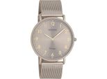 Quarzuhr OOZOO, grau (taupe), Armbanduhren, Damen, Armbanduhr, Damenuhr, Herrenuhr, Edelstahlarmband, analog
