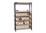 Portabottiglie HWC-D60, Portabottiglie Mobile Bar Portabottiglie Per 40 Bottiglie, Legno Massiccio Mvg 189X114X39Cm