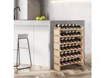 Costway Portabottiglie In Legno, Portabottiglie Per 36 Bottiglie, Portabottiglie Impilabile A 6 Livelli, Stabile Portabottiglie In Legno, Mobile Portabottiglie Per Vino 63X25X85Cm