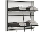 Itamoby - Letto Doppio A Scomparsa Kando Con Materassi Bianco Frassino